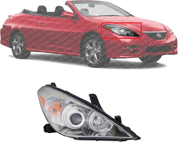 Front Headlight Assembly Right Passenger Side Direct Replacement Compatible With 2007-2008 Toyota Solara TO2503186 8111006422