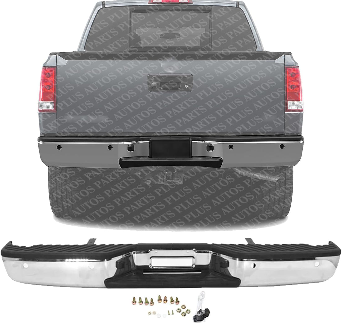 Step Bumper Assembly Chrome Steel Direct Replacement Compatible With 2004-2015 Nissan Titan NI1103111 NI1103118 85010ZJ20B-PFM 85022ZR20B-PFM