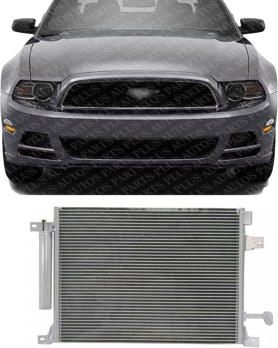 Front AC Condenser Aluminum Core Direct Replacement Compatible With 2010-2014 Ford Mustang FO3030225 AR3Z19712A