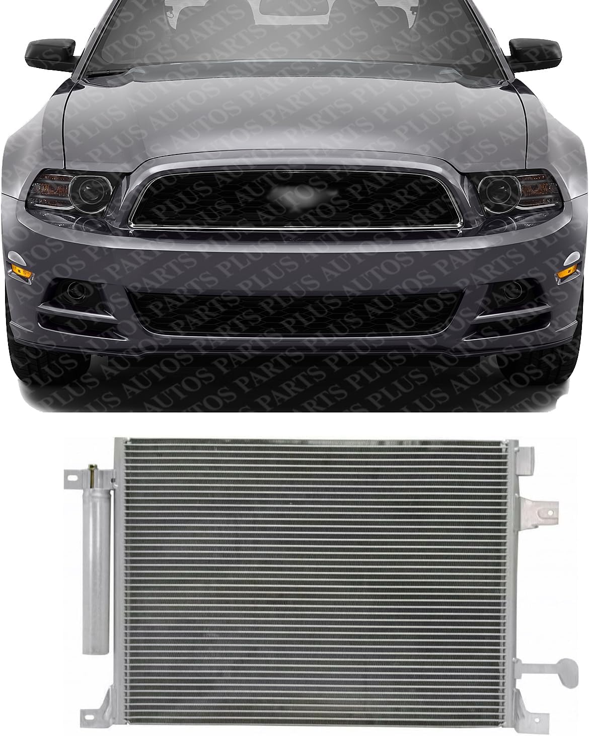 Front AC Condenser Aluminum Core Direct Replacement Compatible With 2010-2014 Ford Mustang FO3030225 AR3Z19712A