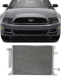 Front AC Condenser Aluminum Core Direct Replacement Compatible With 2010-2014 Ford Mustang FO3030225 AR3Z19712A