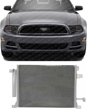 Front AC Condenser Aluminum Core Direct Replacement Compatible With 2010-2014 Ford Mustang FO3030225 AR3Z19712A