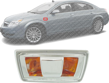 Front Marker Light Left Driver Side Direct Replacement Compatible With 2008 Chevrolet Malibu / 2007-2010 Saturn Aura GM2530133 15249471-PFM