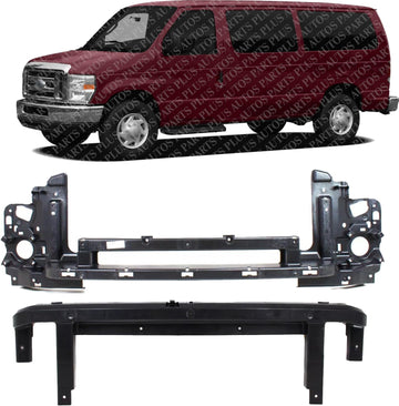 Front Header Panel Upper + Lower Direct Replacement Compatible With 2008-2021 Ford E-Series FO1223113 FO1223112 8C2Z8A284A 8C2Z8A284C