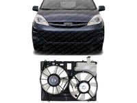 Front Radiator Dual Cooling Fan Assembly Plastic Direct Replacement Compatible with 2006-2010 Toyota Sienna Van TO3115158 163630P110-PFM