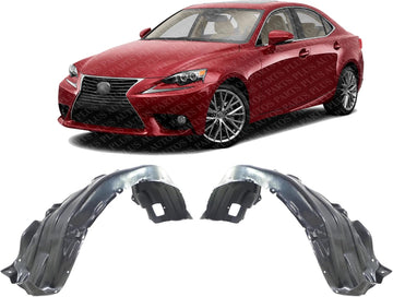 Set of 2 Front Fender Liner Plastic Right Passenger & Left Driver Side Direct Replacement Compatible With 2014-2015 Lexus IS250 / 2014-2016 IS350 / 2016 IS200t IS300 LX1249126