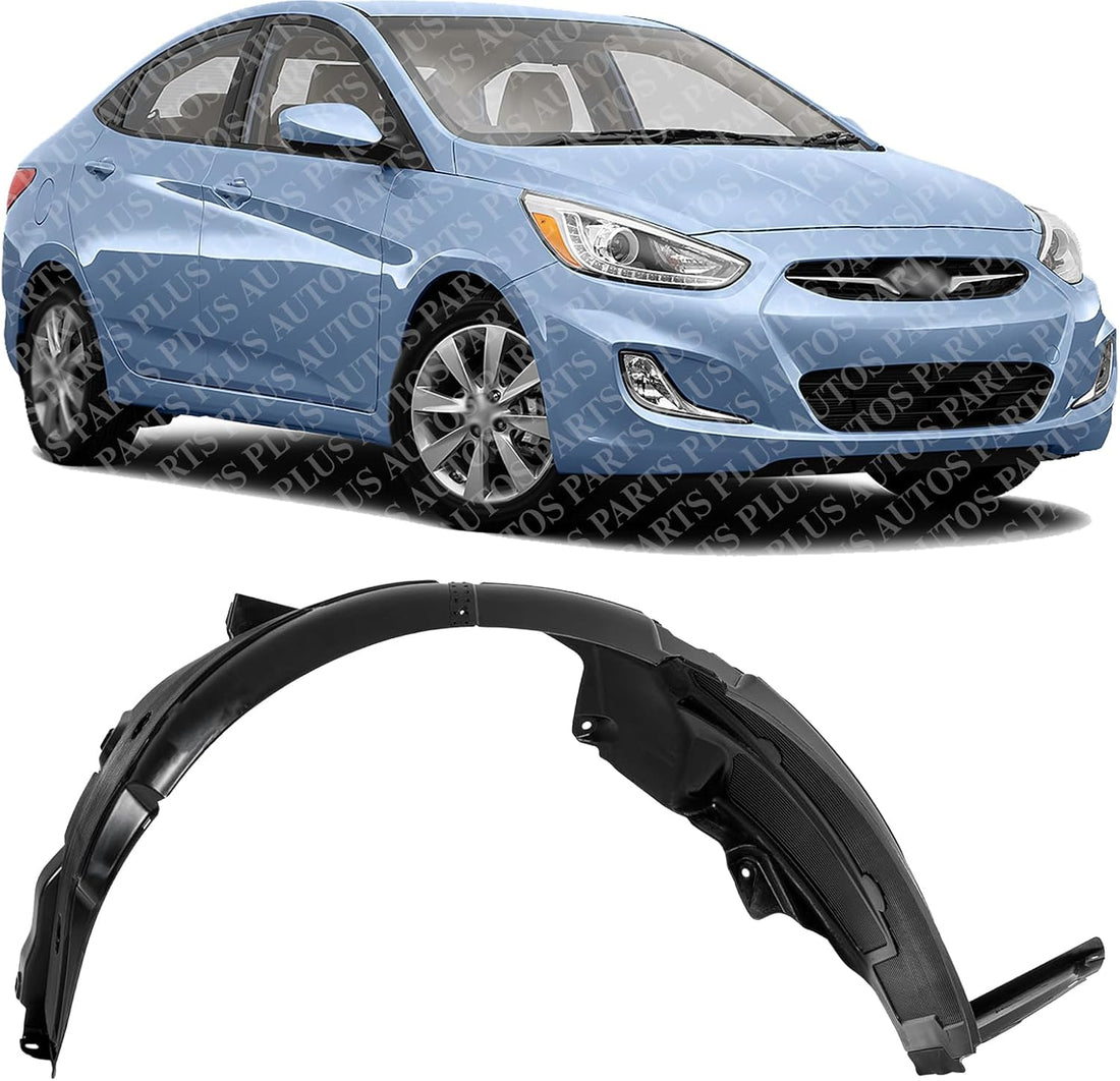 Front Fender Liner Right Passenger Side Direct Replacement Compatible With 2013-2017 Hyundai Accent HY1249136 868121R010