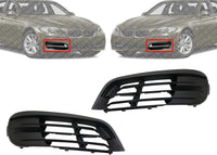 Set Of 2 Front Fog Light Cover Textured Right Passenger And Left Driver Side Direct Replacement Compatible With 2014-2016 BMW 5-Series BM1038165 BM1039165 51117331728 51117331727