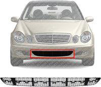 Front Bumper Center Grille Direct Replacement Compatible With 2003-2006 Mercedes Benz E-Class MB1036121 2118850553
