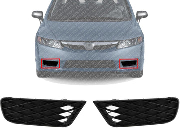 AUTOS PARTS PLUS Set Of 2 Front Fog Lamp Lower Outer Covers Right Passenger & Left Driver Side Direct Replacement Compatible With 2019-2011 Honda Civic HO1039100 HO1038100 71106SNAA50 71108SNAA50