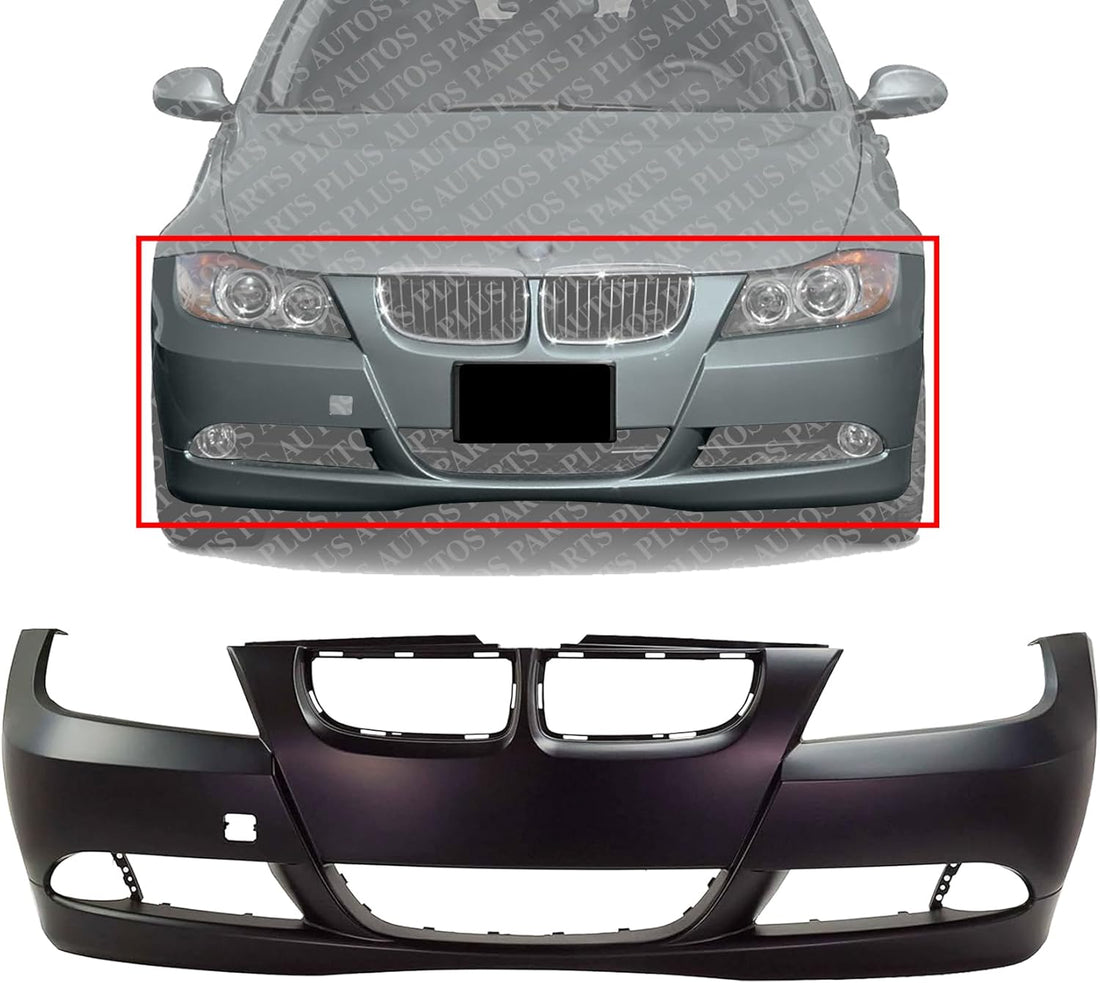 Front Bumper Cover Primed Direct Replacement Compatible With 2006-2008 BMW 3-Series BM1000180 51117140859