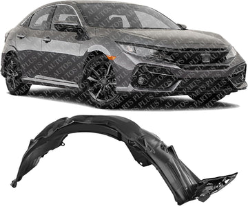 Front Fender Liner Right Passenger Side Direct Replacement Compatible With 2020-2021 Honda Civic HO1249196 74101TGGA20