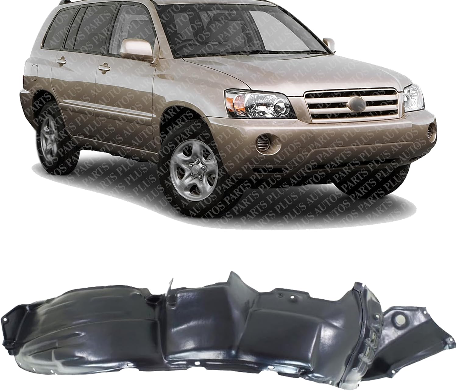 Front Fender Liner Right Passenger Side Direct Replacement Compatible With 2006-2007 Toyota Highlander TO1251115 5380548051