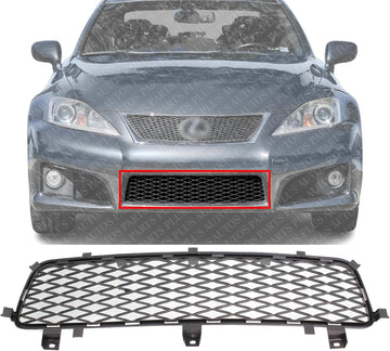 Front Bumper Grille Primed Plastic Direct Replacement Compatible With 2008-2014 Lexus IS F LX1036101 5311253020