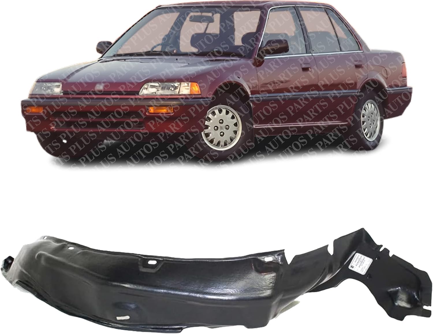 Front Fender Liner Left Driver Side Direct Replacement Compatible With 1988-1991 Honda Civic HO1248108 74151SH3010