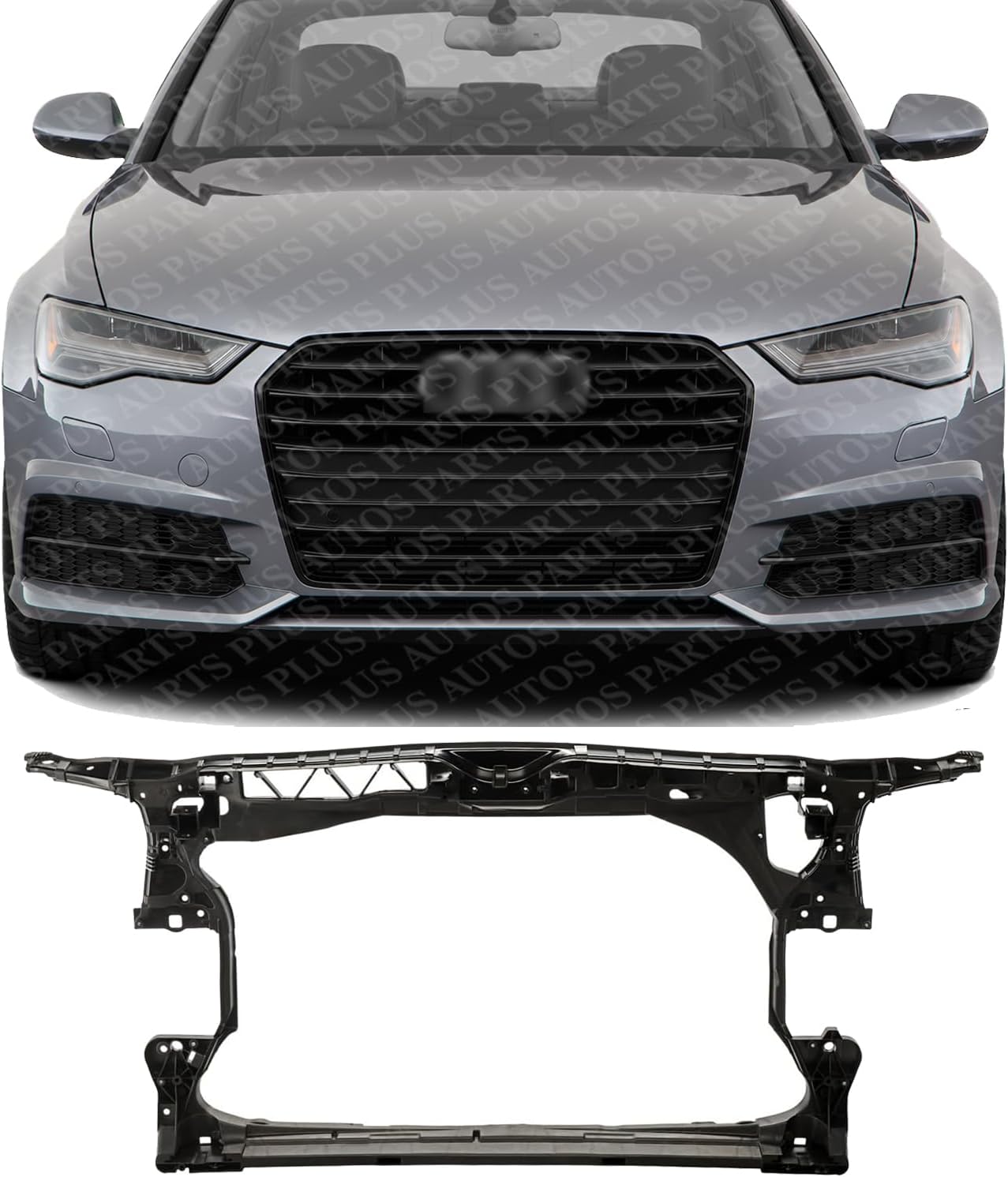 Front Radiator Support Assembly Plastic With Steel Direct Replacement Compatible With 2014-2016 Audi A7 / 2016-2018 A6 AU1225132 4G0805594C