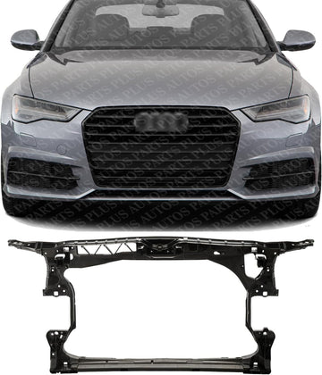 Front Radiator Support Assembly Plastic With Steel Direct Replacement Compatible With 2014-2016 Audi A7 / 2016-2018 A6 AU1225132 4G0805594C