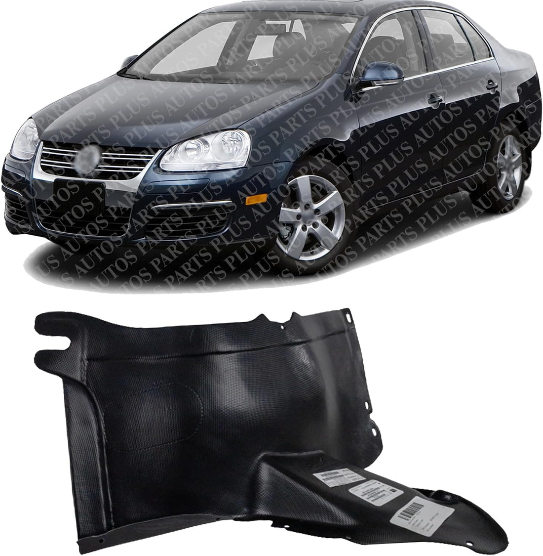 Front Section Fender Liner Left Driver Side Direct Replacement Compatible With 2005-2010 Volkswagen Jetta VW1250108 1K0805911H