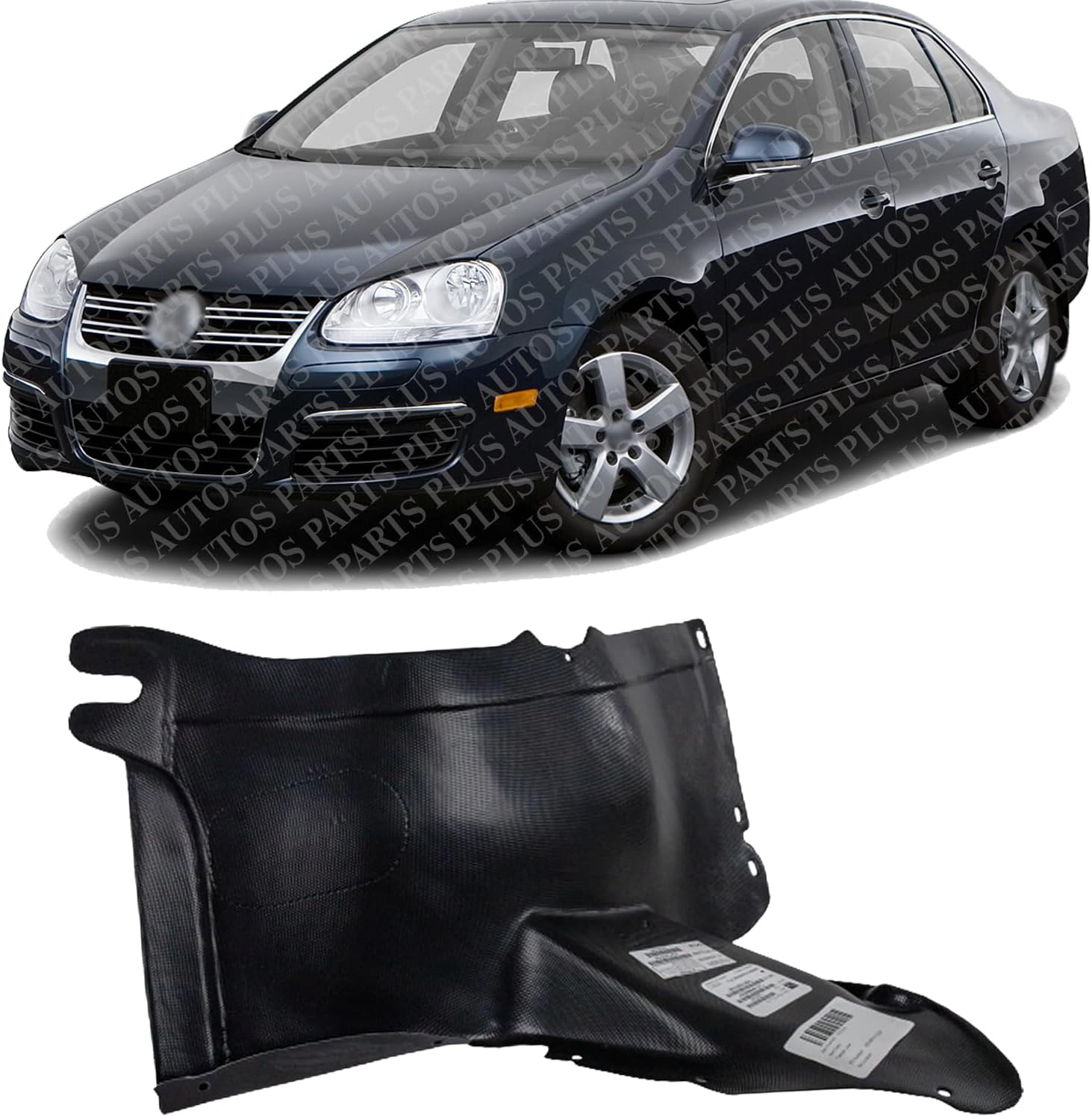 Front Section Fender Liner Left Driver Side Direct Replacement Compatible With 2005-2010 Volkswagen Jetta VW1250108 1K0805911H