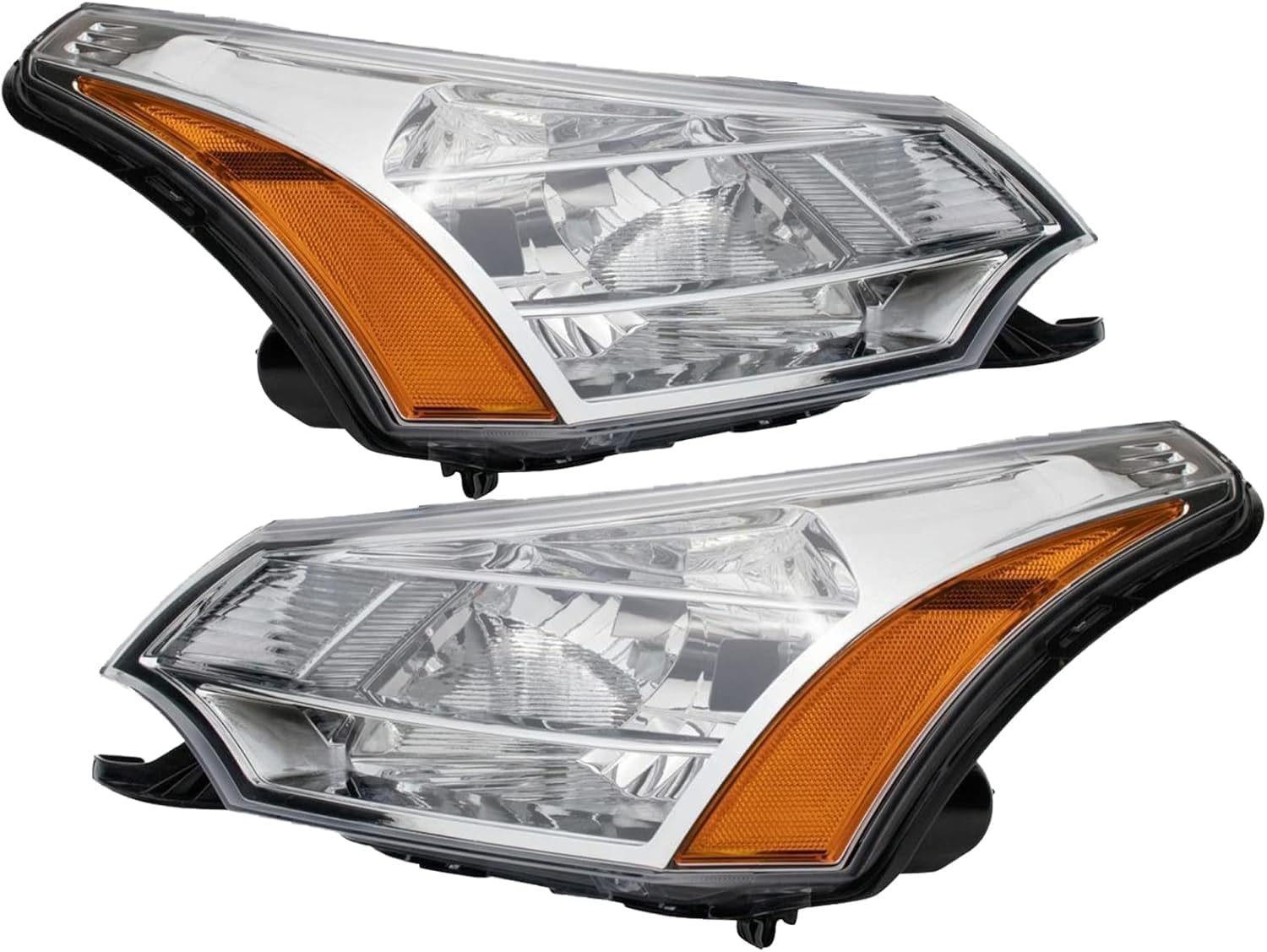 Set Of 2 Front Headlight Assembly Right Passenger & Left Driver Side Direct Replacement Compatible With 2008-2011 Ford Focus FO2502244 FO2503244 8S4Z13008F 8S4Z13008E