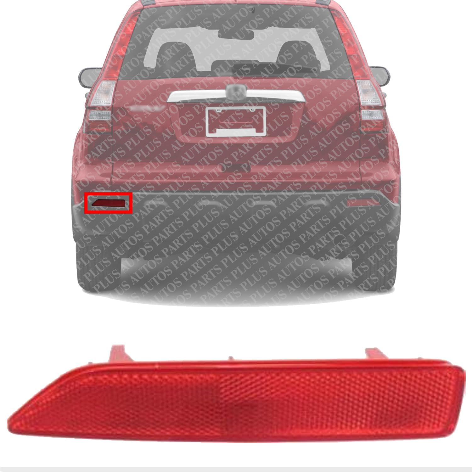 Rear Bumper Reflector Left Driver Side Direct Replacement Compatible With 2007-2009 Honda CR-V / 2010-2015 Acura RDX HO2830102 33555SWAA01