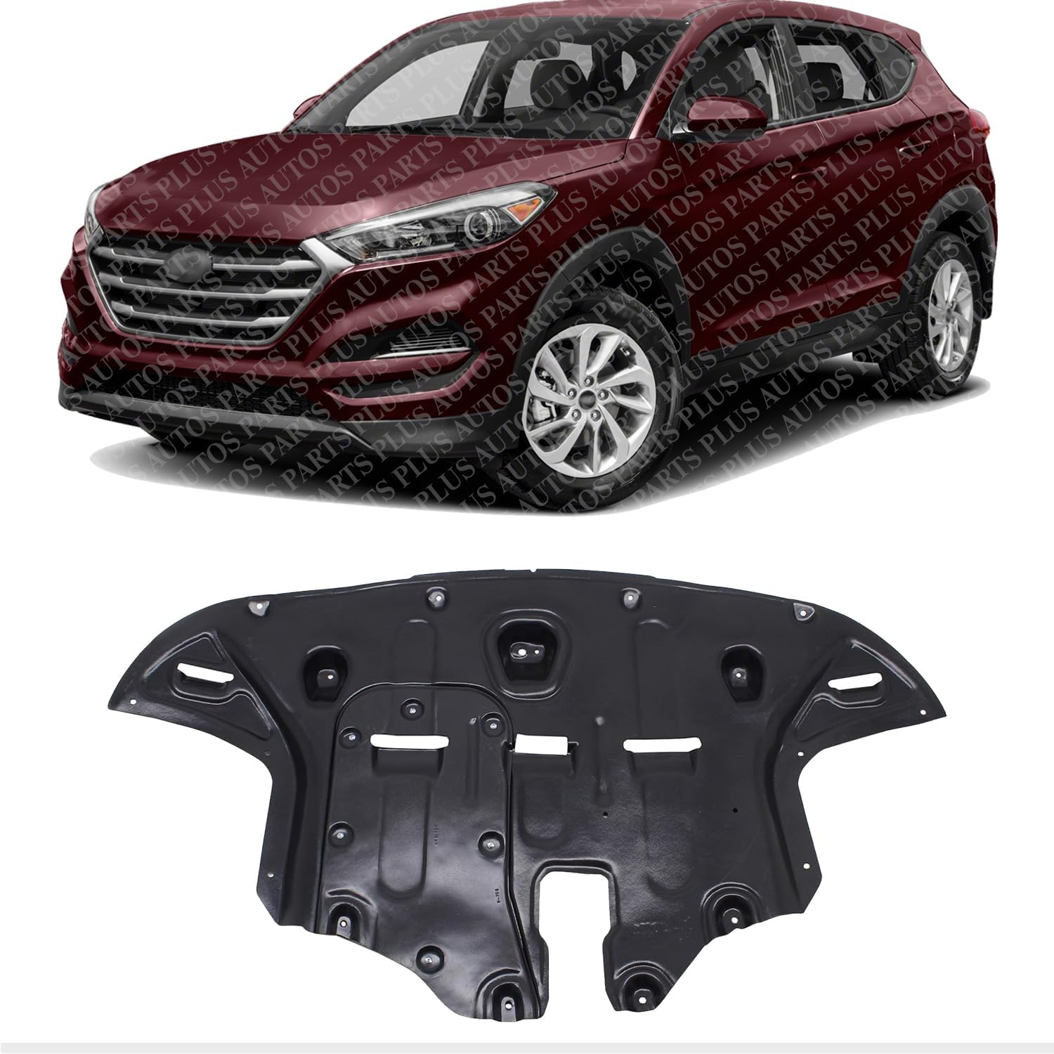 Front Engine Splash Shield Direct Replacement Compatible With 2016-2021 Hyundai Tucson HY1228190 29110D3600-PFM
