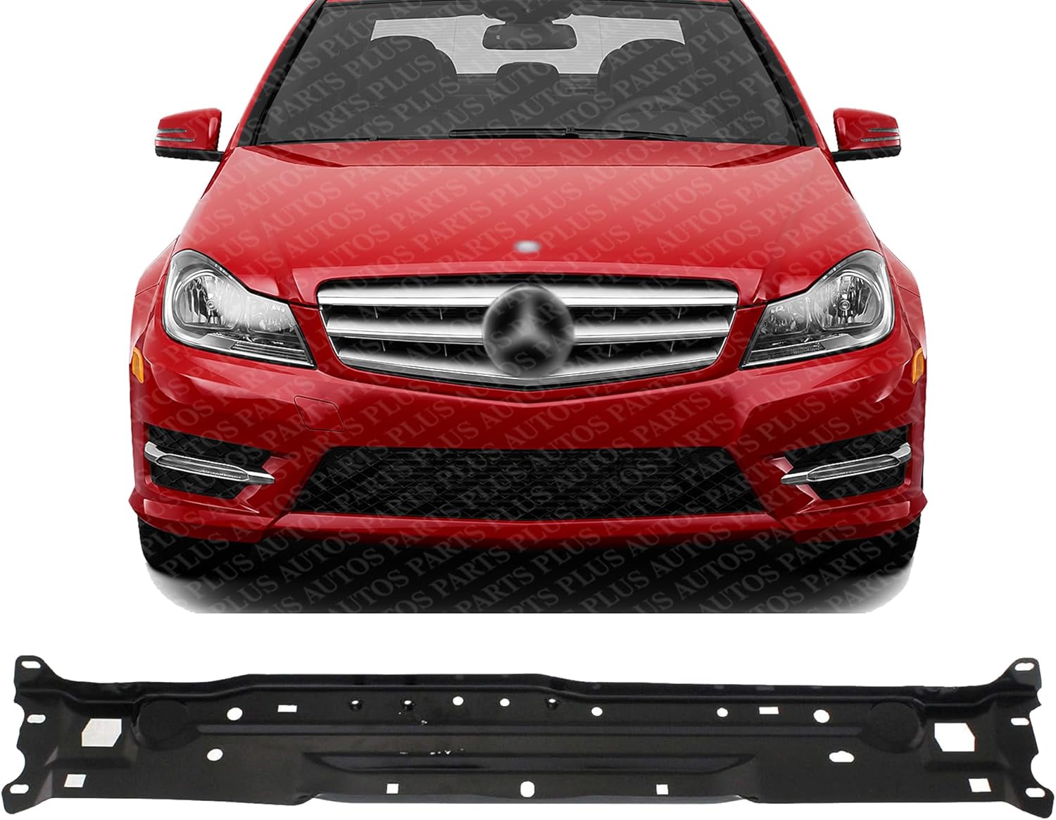 Front Front Radiator Upper Support Tie Bar Steel Direct Replacement Compatible With 2008-2015 Mercedes Benz C-Class MB1225160 2046200272-PFM