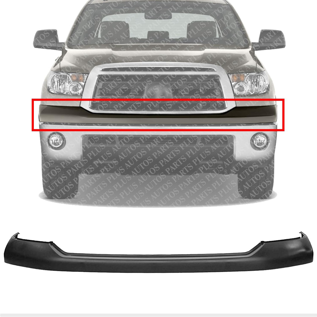 Front Bumper Upper Cover Primed Direct Replacement Compatible With 2007-2013 Toyota Tundra TO1014100 521290C901