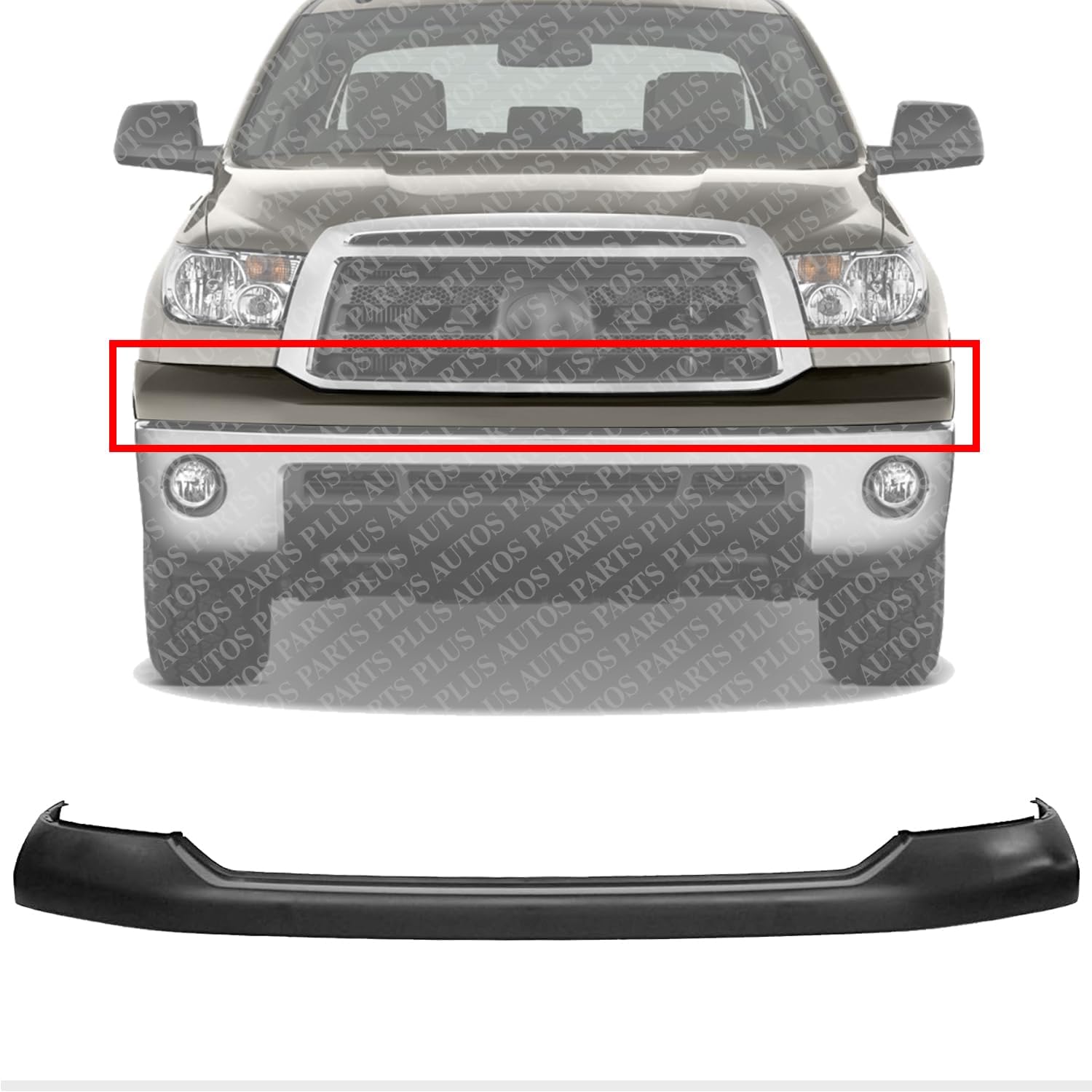 Front Bumper Upper Cover Primed Direct Replacement Compatible With 2007-2013 Toyota Tundra TO1014100 521290C901