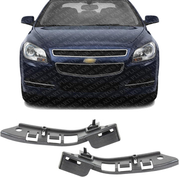 Set Of 2 Front Bumper Outer Cover Bracket Plastic Left Driver & Right Passenger Side Direct Replacement Compatible With 2008-2012 Chevrolet Malibu GM1033121 GM1032121