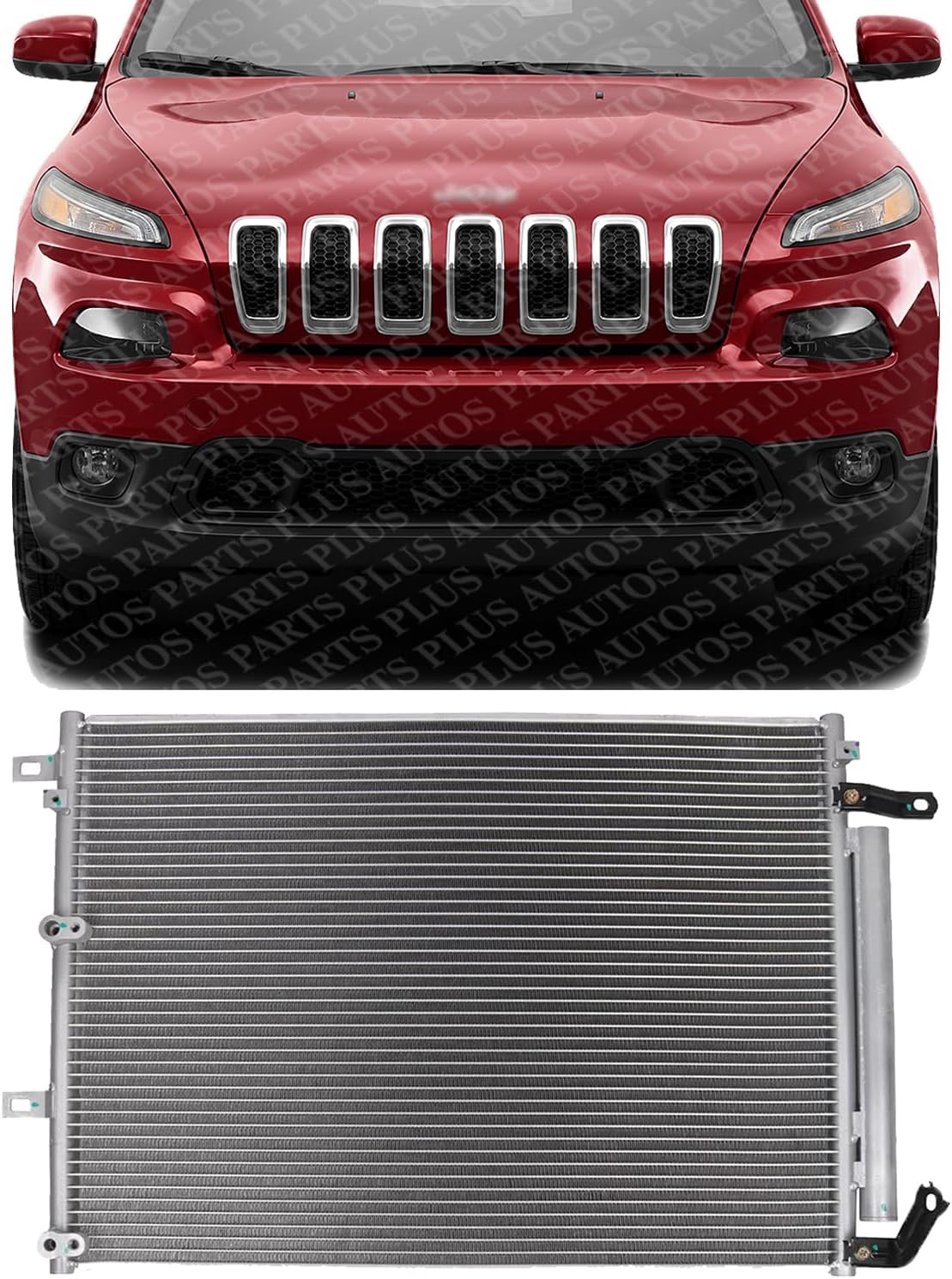 Front AC Condenser Aluminum Core Direct Replacement Compatible With 2014-2018 Jeep Cherokee CH3030251 52014775AC