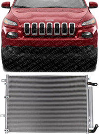 Front AC Condenser Aluminum Core Direct Replacement Compatible With 2014-2018 Jeep Cherokee CH3030251 52014775AC