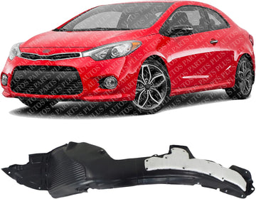 Front Fender Liner Left Driver Side Direct Replacement Compatible With 2014-2016 Kia Forte Koup / Forte5 KI1248128 86811A7200
