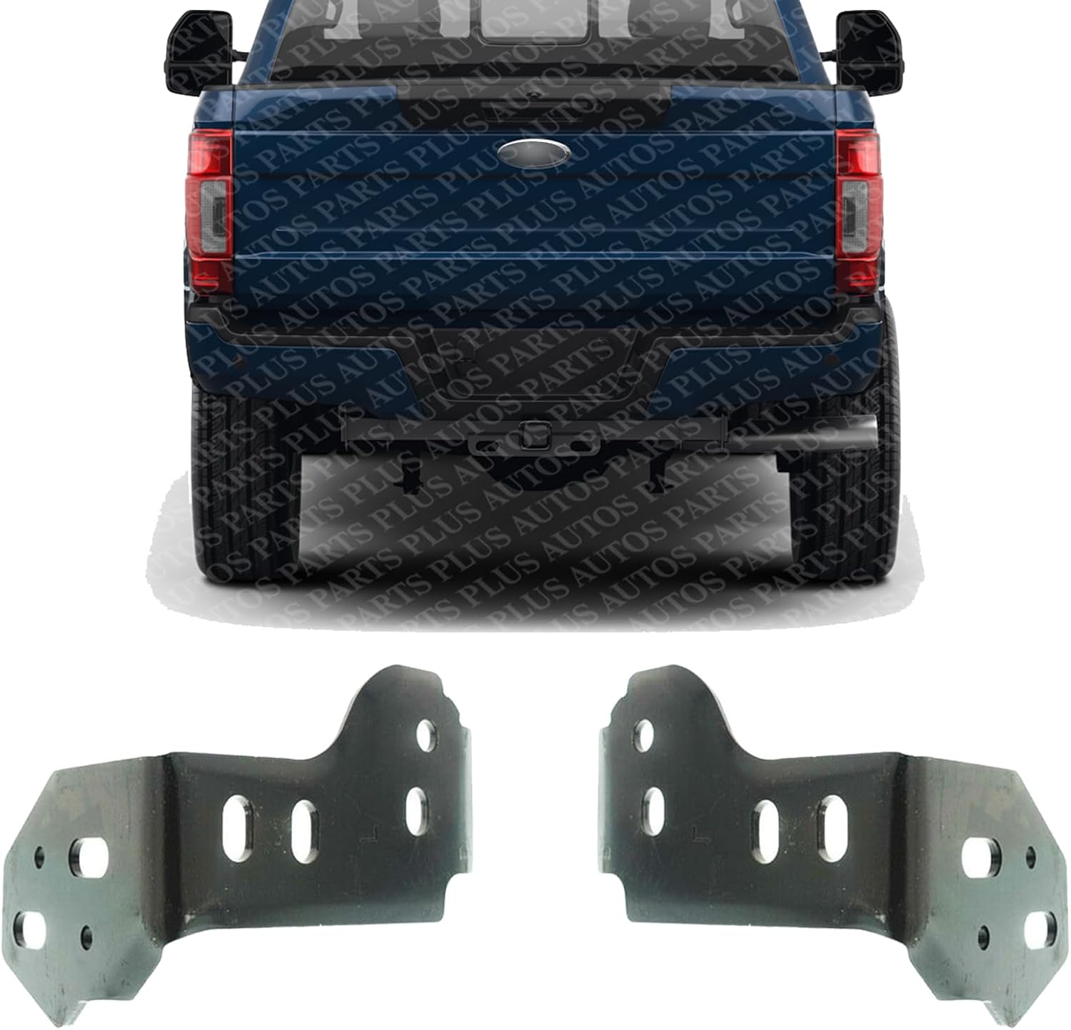 Set of 2 Rear Bumper Outer Bracket Left Driver & Right Passenger Side Direct Replacement Compatible with 2017-2022 Ford F-Series Super Duty FO1167204 FO1166204 HC3Z17787A HC3Z17788A
