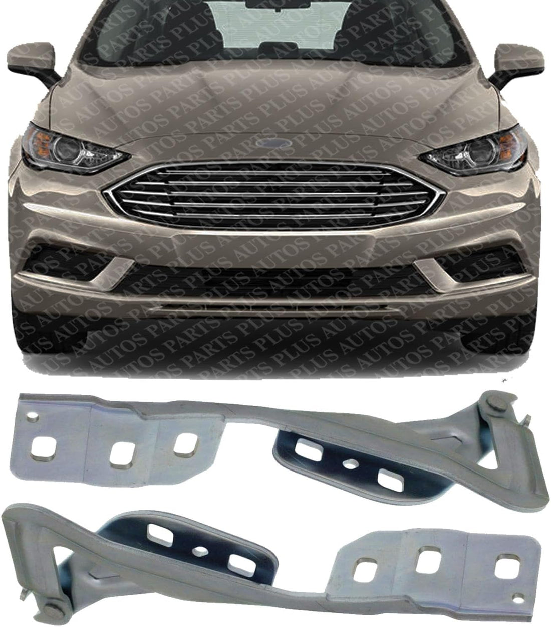 Set of 2 Front Hood Hinge Steel Right Passenger & Left Driver Side Direct Replacement Compatible with 2013-2020 Ford Fusion FO1236157 FO1236156 DS7Z16796A DS7Z16797A