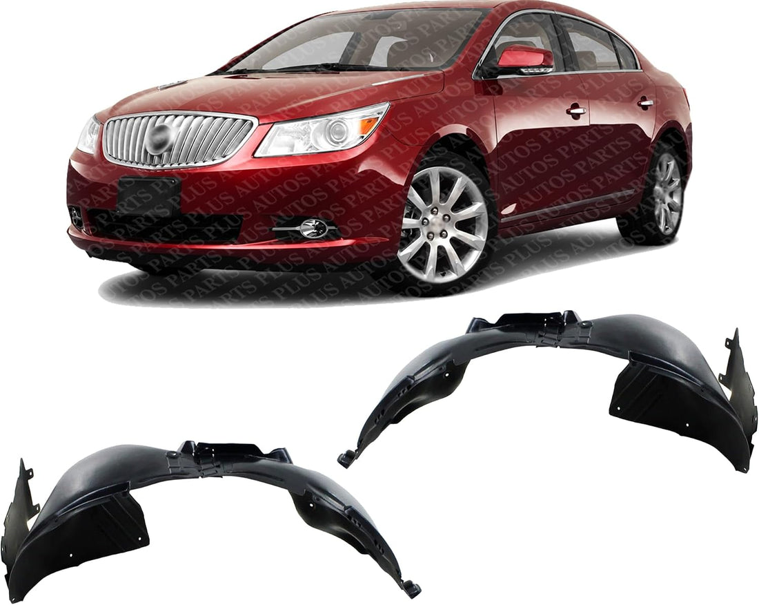 Set Of 2 Front Fender Liner Left Driver & Right Passenger Side Direct Replacement Compatible With 2010-2013 Buick LaCrosse / 2010 Allure GM1249227 GM1248227 20907204 20863357