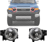 Set Of 2 Front Head Light Assembly Lens And Housing Plastic Left Driver & Right Passenger Side Direct Replacement Compatible With 2007-2014 Toyota FJ Cruiser TO2502173 TO2503173