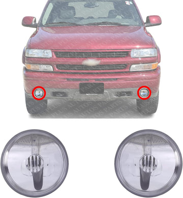 Set of 2 Front Fog Light Assembly Right Passenger & Left Driver Side Direct Replacement Compatible With 2001-2006 Chevrolet Tahoe GM2592143 15770014