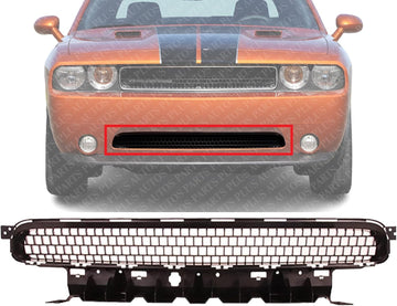AUTOS PARTS PLUS Front Bumper Lower Grille Black Direct Replacement Compatible With 2011-2014 Dodge Challenger H1036129 68109841AA