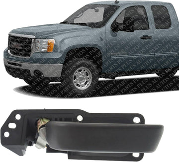 Front Interior Door Handle Textured Left Driver Side Direct Replacement Compatible with 2007-2013 GMC Sierra/Chevrolet Silverado 1500/2007-2014 2500HD 3500 20833606
