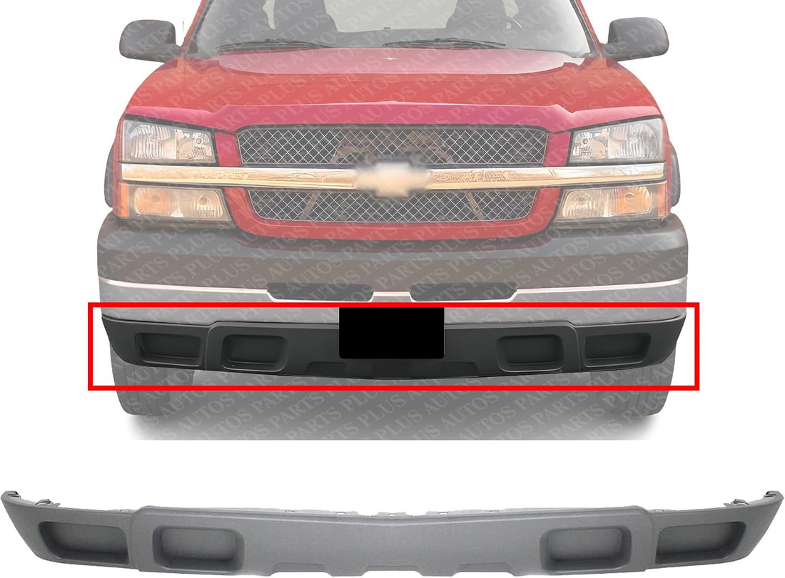 Front Bumper Lower Valance Air Deflector Textured Gray Without Fog Light & Tow Hook Holes Direct Replacement Compatible With 2003-2006 Chevrolet Silverado 1500 2500HD 3500 GM1092206
