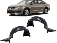Set Of 2 Front Fender Liner Plastic Left Driver & Right Passenger Side Direct Replacement Compatible With 2012-2015 Volkswagen Passat VW1249123 VW1248123 561805912D9B9 561805911B9B9
