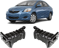 Set Of 2 Front Bumper Bracket Steel Left Driver & Right Passenger Side Direct Replacement Compatible With 2007-2018 Toyota Yaris TO1067160 TO1066160 5201152021 5201252020