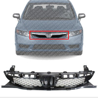 Front Grille Shell & Insert Primed Direct Replacement Compatible With 2009-2011 Honda Civic HO1200198 71121SNAA50