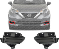 Set Of 2 Front Fog Lamp Cover Textured Right Passenger & Left Driver Side Direct Replacement Compatible With 2017-2019 Nissan Versa Note NI1039150 NI1038150 622569ME0J 622579ME0J