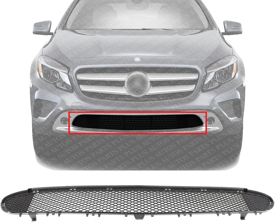 Front Bumper Center Grille Textured Plastic Direct Replacement Compatible With 2015-2017 Mercedes Benz GLA250 MB1036155 1568850822
