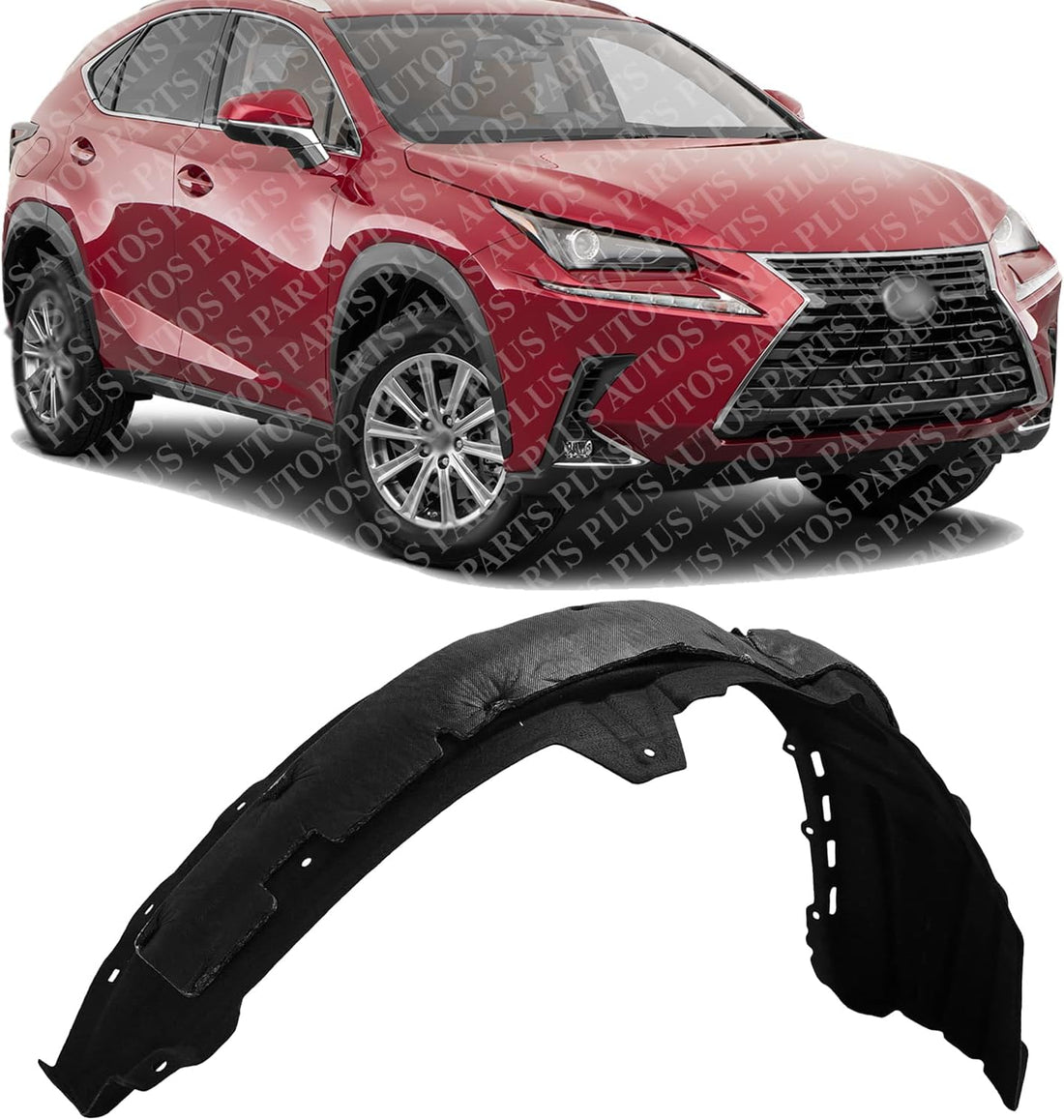 Front Fender Liner Rear Section Right Passenger Side Direct Replacement Compatible with 2018-2019 Lexus NX300 / NX300h LX1249139 5387578020