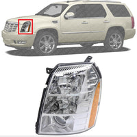 Front Head Light Assembly Left Driver Side Direct Replacement Compatible With 2007-2009 Cadillac Escalade GM2502291 25897648