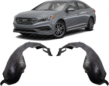 Set of 2 Front Fender Liner Right Passenger & Left Driver Side Direct Replacement Compatible with 2015-2017 Hyundai Sonata HY1249154 HY1248154 86812C2000 86811C2000