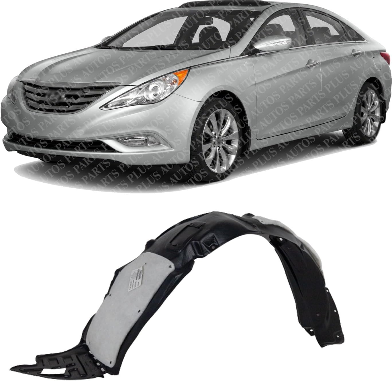 Front Fender Liner Left Driver Side Direct Replacement Compatible With 2012-2013 Hyundai Sonata HY1248134 868113Q500